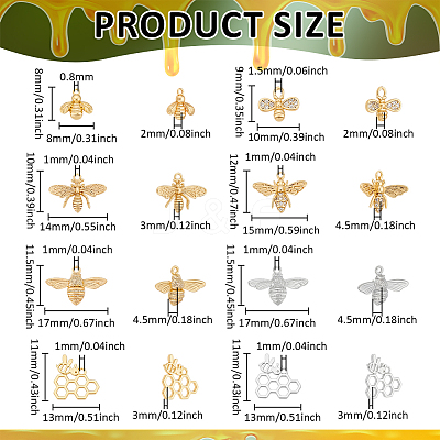 16Pcs 8 Styles Brass Pendants KK-BC0015-18-1