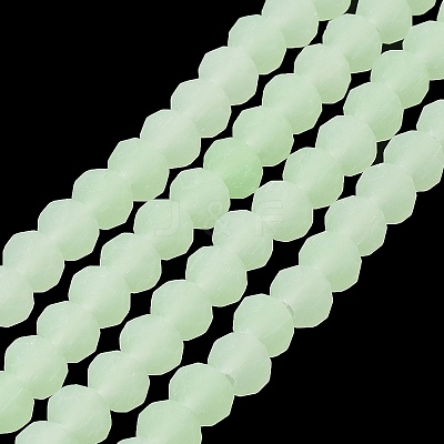 Imitation Jade Solid Color Glass Beads Strands EGLA-A034-J8mm-MD01-1