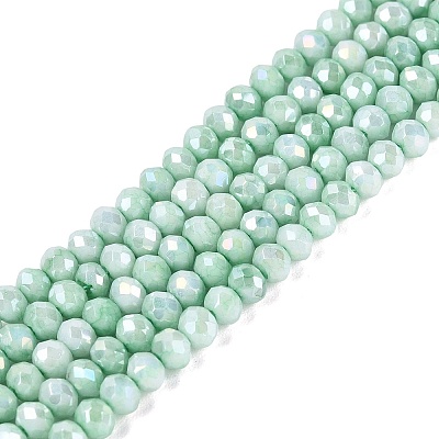Anti-Tarnish Dyed Rondelle Glass Beads Strands EGLA-T021-3mm-17-08-1