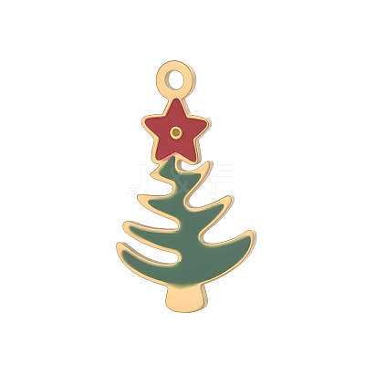 Christmas 304 Stainless Steel with Enamel Pendants SA-OY003-74G-02-1
