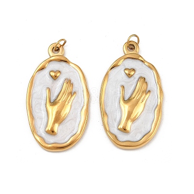 304 Stainless Steel Enamel Pendants STAS-G364-16G-02-1