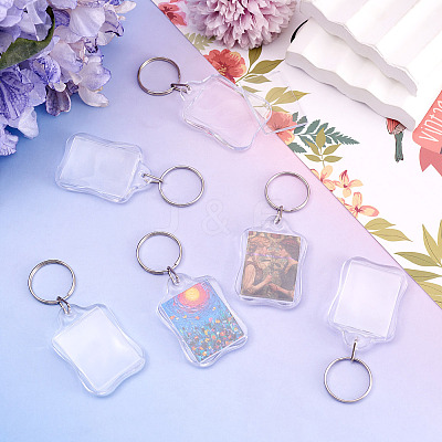 20Pcs Acrylic Photo Frame Keychains AJEW-TA0003-60-1