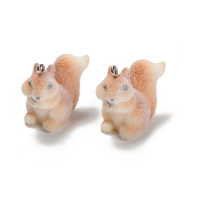 Flocky Opaque Resin Pendants RESI-I335-01P-11-1