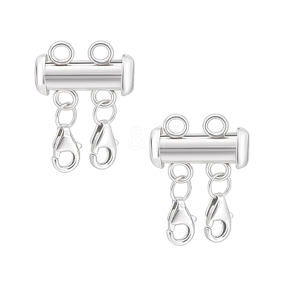 925 Sterling Silver Slide Lock Clasps PALLOY-PH01805-1