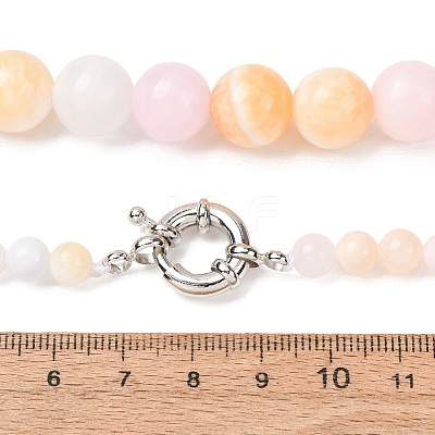 Dyed Round Natural Green Jade Graduated Beaded Necklaces GG-CBAA808-05P-A-1