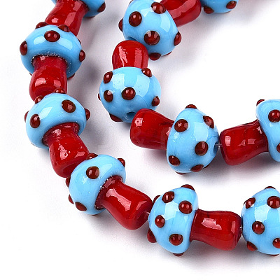 Handmade Lampwork Beads Strands X-LAMP-N024-09H-1