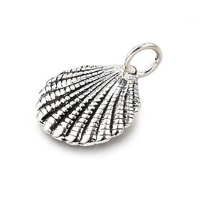 925 Sterling Silver Shell Shaped Charms STER-D306-09AS-1