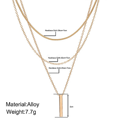 Alloy 3 Layer Necklaces for Women WG9523E-01-1