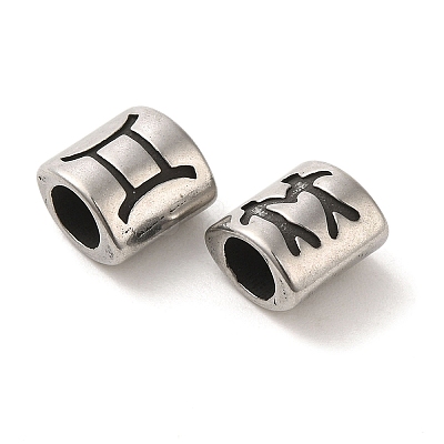Oval with Constellation 304 Stainless Steel Beads STAS-E215-05AS-07-1