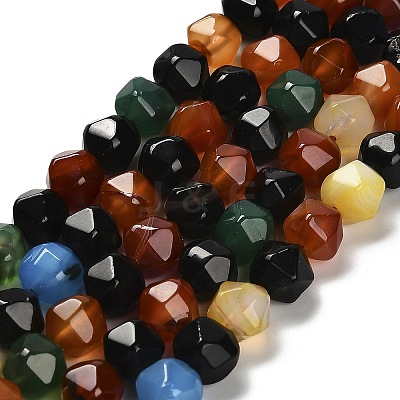 Dyed Natural Agate Beads Strands G-G203-08D-1
