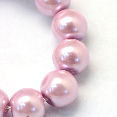 Baking Paint Pearlized Glass Pearl Round Bead Strands X-HY-Q003-4mm-47-1