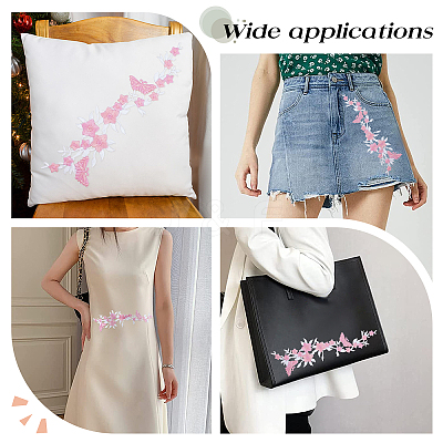 4Pcs Polyester Embroidered Sew on/Iron on Collar Decoration DIY-GF0006-08C-1