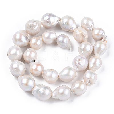 Natural Baroque Pearl Keshi Pearl Beads Strands PEAR-Q015-016-01-1