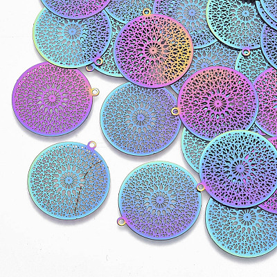 Ion Plating(IP) 201 Stainless Steel Filigree Pendants X-STAS-R102-16-1
