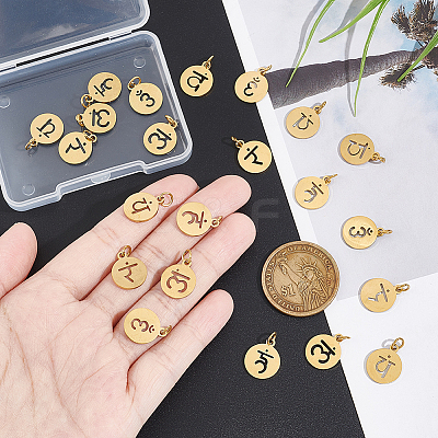 24Pcs 6 Styles 304 Stainless Steel Charms STAS-UN0048-91-1