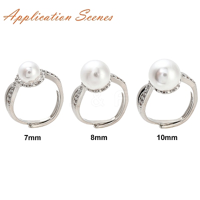 Adjustable Brass Finger Cup Peg Ring Settings ZIRC-I049-03-1