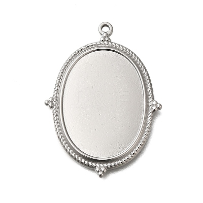 304 Stainless Steel Pendant Cabochon Settings STAS-H225-03P-1