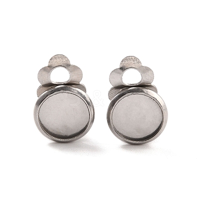 Non-Tarnish 316 Stainless Steel Clip-on Earring Findings STAS-I187-02B-P-1
