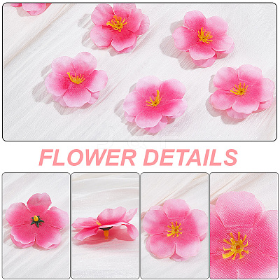 100Pcs Cloth Artificial Flower Head AJEW-GF0013-17B-1
