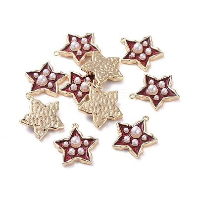 Brass Enamel Pendants KK-I661-03G-B-1