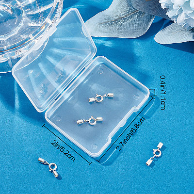 4 Sets 925 Sterling Silver Spring Ring Clasps STER-BBC0001-45B-1
