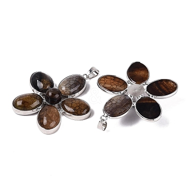 Natural Agate Big Pendants G-Q494-25P-03-1