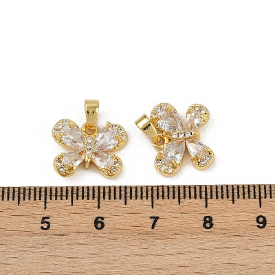 Brass Micro Pave Cubic Zirconia Charms KK-N254-229G-02-1