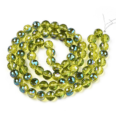 Transparent Electroplate Glass Bead Strands EGLA-TAC0003-04G-1