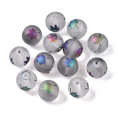 Autumn Theme Electroplate Transparent Glass Beads X-EGLA-S178-01-01E-1