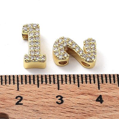 Rack Plating Brass Micro Pave Cubic Zirconia Multi-Strand Links KK-P247-14G-1