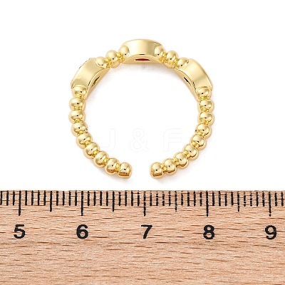 Brass Micro Pave Cubic Zirconia Cuff Rings RJEW-M066-01G-1
