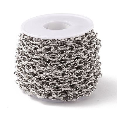 Tarnish Resistant 304 Stainless Steel Twist Oval Link Chains CHS-E022-01P-1