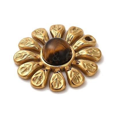 Natural Tiger Eye Flower Pendants STAS-R009-05G-05-1
