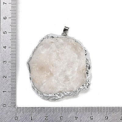 Natural Tourmaline & Druzy Agate Geode Pendants G-G162-02P-04-1