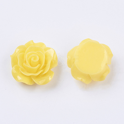 Mixed Color Flower Resin Cabochons X-RESI-H005-M-1
