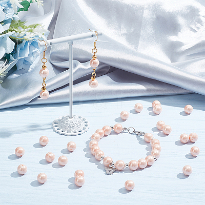 2 Strands Electroplated Shell Pearl Beads Strands PEAR-NB0001-96-1
