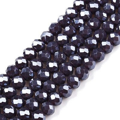 Electroplate Glass Beads Strands EGLA-A044-P4mm-A11-1