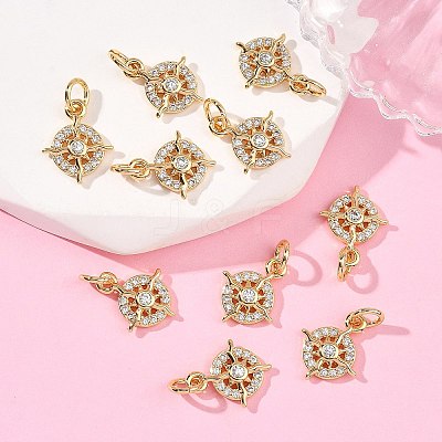 SHEGRACE Brass Micro Pave Cubic Zirconia Charms XGRQ3P426-596G-1