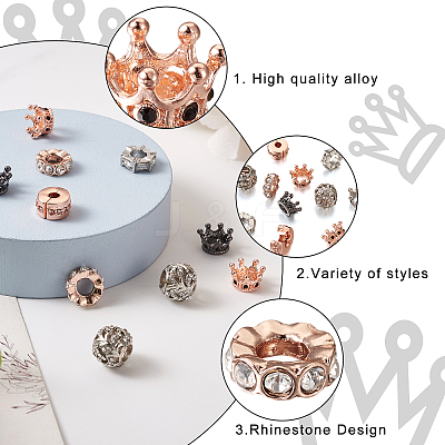 18Pcs 7 Style Alloy European Beads MPDL-MP0001-01-1