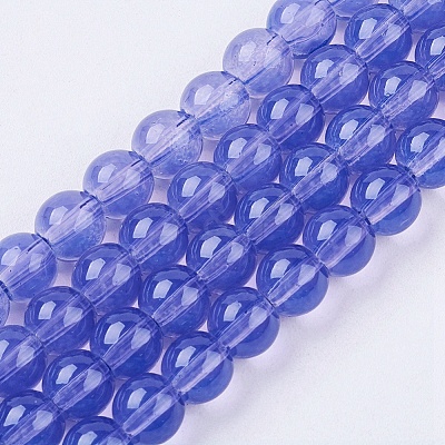 Baking Paint Glass Beads Strands X-DGLA-Q023-6mm-DB44-1