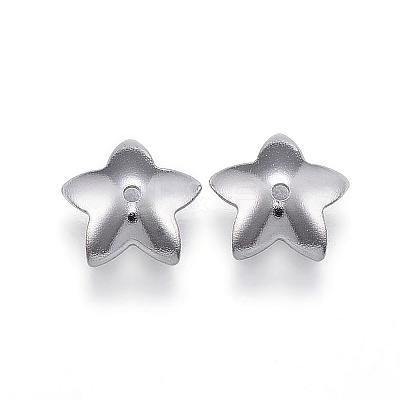 Tarnish Resistant 304 Stainless Steel Flower Bead Caps STAS-G124-28P-1