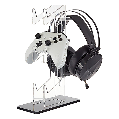 3-Tier Transparent Acrylic Game Controller Display Stand Holders ODIS-WH0002-09-1
