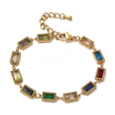 304 Stainless Steel Link Chain Bracelets for Women BJEW-A093-01C-G-1