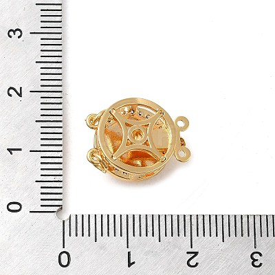 Brass Micro Pave Clear Cubic Zirconia Box Clasps KK-M270-14G-1