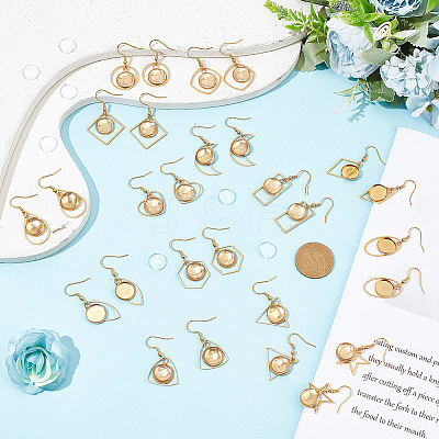 DIY Blank Dome Stainless Steel Dangle Earrings Making Kits DIY-AN0001-09G-1