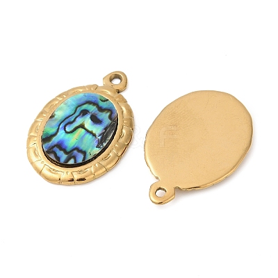 304 Stainless Steel Natural Paua Shell Pendants STAS-L288-04G-01-1