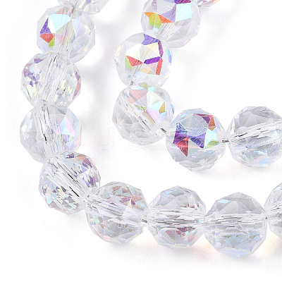 Electroplate Transparent Glass Beads Strands X-EGLA-N002-34C-C03-1