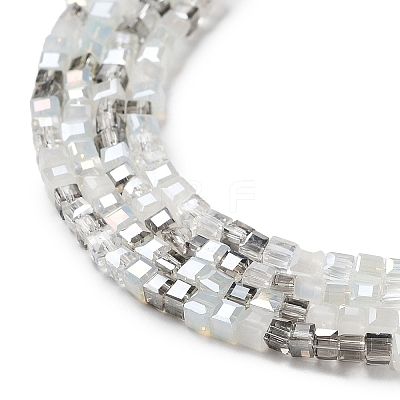 Gradient Color Electroplate Glass Bead Strands X-GLAA-E042-05-B02-1