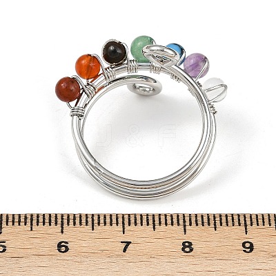 Brass Chakra Finger Rings G-H316-02P-1