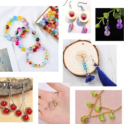 Spray Painted Transparent Crackle Glass Beads CCG-PH0003-11A-1